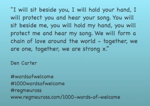 #WordsOfWelcome Den Carter @regmeuross