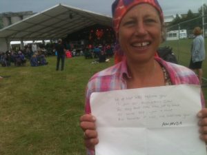 Amanda #wordsofwelcome @regmeuross at Village Pump Folk Fest