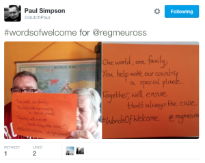 #wordsofwelcome @regmeuross