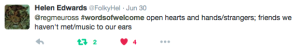 #wordsofwelcome @regmeuross