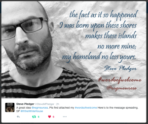 Steve Pledger #wordsofwelcome @regmeuross #1000wordsofwelcome