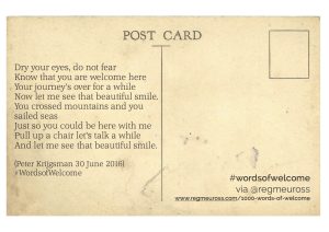 #WordsOfWelcome Postcards Peter Krijgsman