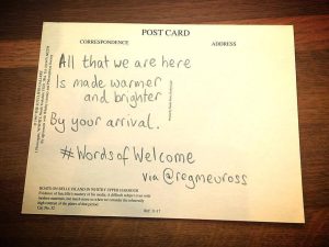 #WordsOfWelcome postcard