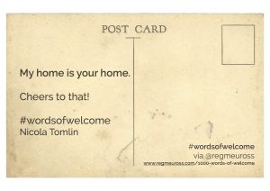 #WordsOfWelcome postcard Nicola Tomlin