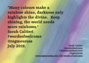 sarah caltieri #wordsofwelcome @regmeuross